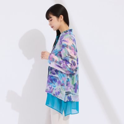 11～17号】フラワープリント楊柳ブラウス（50102662