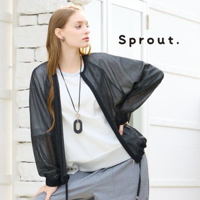 ＜Liliane Burty (Women/大きいサイズ)＞【Ｓｐｒｏｕｔ．／Ｍ～４Ｌ】ラメチュールライトブルゾン（５０１０２６７１）