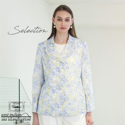 Selection】海島綿 フリル衿テーラードジャケット