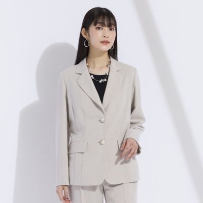 Liliane Burty (Women/大きいサイズ)/リリアン ビューティ ナチュラル素材 テーラードジャケット[セットアップ可(50103412)
