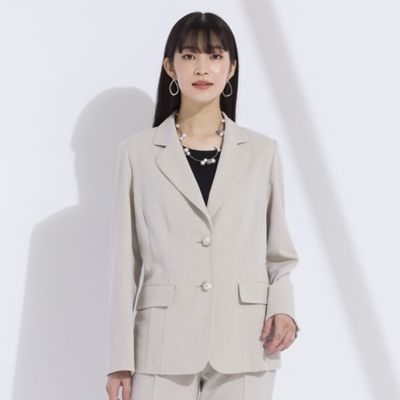 ナチュラル素材　テーラードジャケット［セットアップ可（５０１０３４１２）