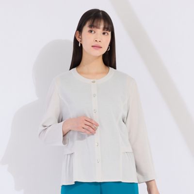 ウォッシャブル　コットンメッシュボレロジャケット（５０１０３５１１）