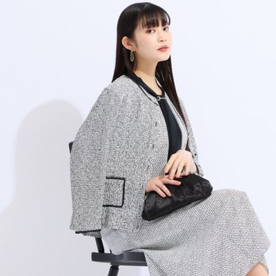 ＜Liliane Burty (Women/大きいサイズ)＞【セットアップ対応】ウォッシャブル幾何プリントプリーツジャケット（５０１０４５４１）