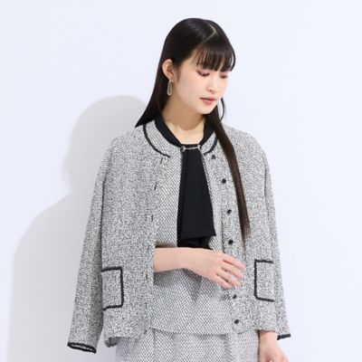 【セットアップ対応】ウォッシャブル幾何プリントプリーツジャケット（５０１０４５４１）