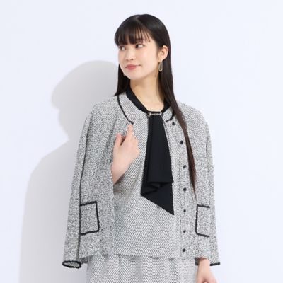 【セットアップ対応】ウォッシャブル幾何プリントプリーツジャケット（５０１０４５４１）