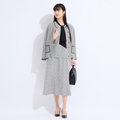 【セットアップ対応】ウォッシャブル幾何プリントプリーツジャケット（５０１０４５４１）