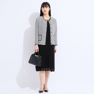 【セットアップ対応】ウォッシャブル幾何プリントプリーツジャケット（５０１０４５４１）