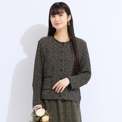 【セットアップ対応】ウォッシャブル幾何プリントプリーツジャケット（５０１０４５４１）