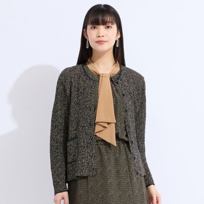 【セットアップ対応】ウォッシャブル幾何プリントプリーツジャケット（５０１０４５４１）