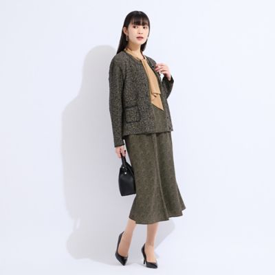 【セットアップ対応】ウォッシャブル幾何プリントプリーツジャケット（５０１０４５４１）