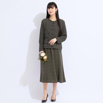 【セットアップ対応】ウォッシャブル幾何プリントプリーツジャケット（５０１０４５４１）