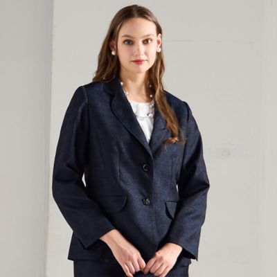 UNTAGEラメブクレツイードフ ミドル ポケット ストレート テーラード