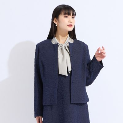 M～4L／セットアップ対応】米沢織ふくれジャカードジャケット
