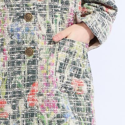 11～17号】イタリア製素材ツイードノーカラージャケット