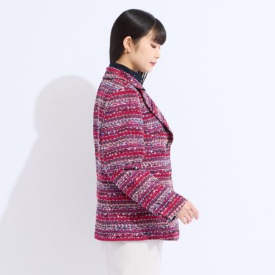 リリアンビューティ（Liliane Burty）/【11〜17号】米沢織フラッグモールツイードテーラードジャケット 11～17号】米沢織フラッグモールツイードテーラードジャケット