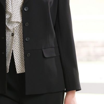 バックサテンジョーゼット　テーラードジャケット［セットアップ可］（５０１０６４４２）