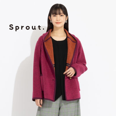 ＜Liliane Burty (Women/大きいサイズ)＞【Ｓｐｒｏｕｔ．】イタリア製素材　ウール混リバーシブルジャケット（５０１０６４７１）