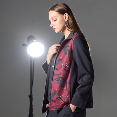 M～4L】オーナメントプリントジップアップジャケット