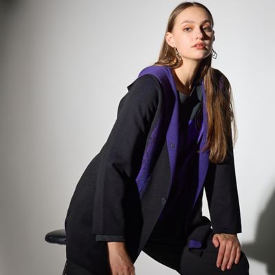 ＜Liliane Burty (Women/大きいサイズ)＞【Ｌ～４Ｌ】フード付きニットジャケット（５０１０６５１１）