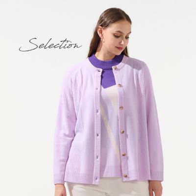＜Liliane Burty (Women/大きいサイズ)＞【Ｌ～４Ｌ／アンサンブル対応】カシミヤニットカーディガン（５０１０６５６１）