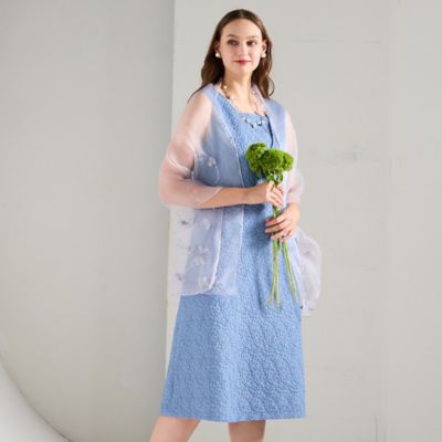 ＜Liliane Burty (Women/大きいサイズ)＞【Ｍ～４Ｌ／セットアップ対応】米沢織ふくれジャカードワンピース（５０１１５５４４）