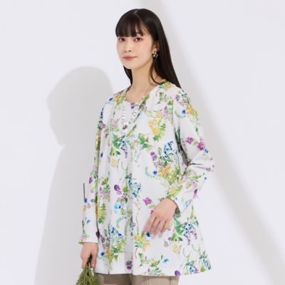 M～4L】フラワープリントチュニック（50121613） | Liliane
