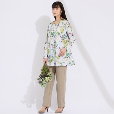 M～4L】フラワープリントチュニック（50121613） | Liliane