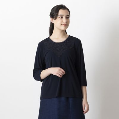 ドライタッチスムース　刺繍カットソー（５０１２２３４１）