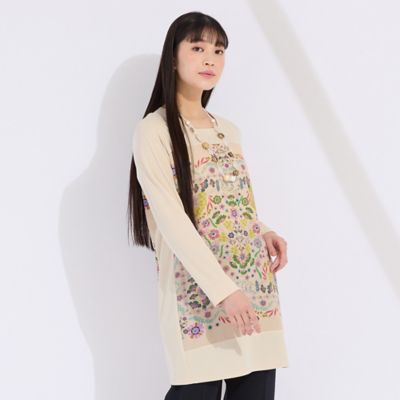 フラワープリント配色使いチュニック（50122502） | Liliane