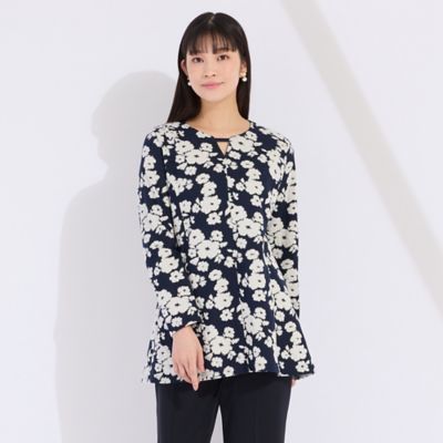 フラワーカットジャカード　チュニックＴシャツ（５０１２２５０３）