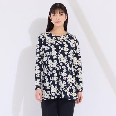 フラワーカットジャカード　チュニックＴシャツ（５０１２２５０３）