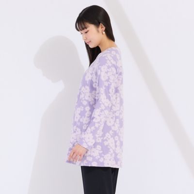 フラワーカットジャカード　チュニックＴシャツ（５０１２２５０３）