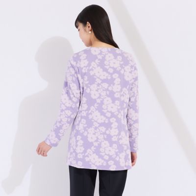 フラワーカットジャカード　チュニックＴシャツ（５０１２２５０３）