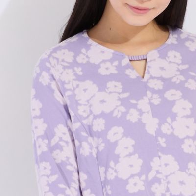 フラワーカットジャカード　チュニックＴシャツ（５０１２２５０３）