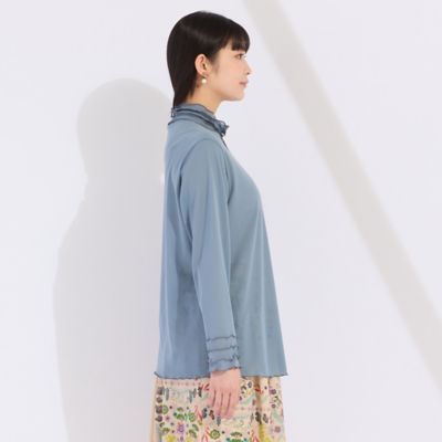 ワイズメッシュ　ハイネックフリルＴシャツ　（５０１２２５０４）