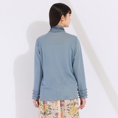 ワイズメッシュ　ハイネックフリルＴシャツ　（５０１２２５０４）