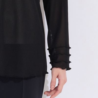 ワイズメッシュ　ハイネックフリルＴシャツ　（５０１２２５０４）