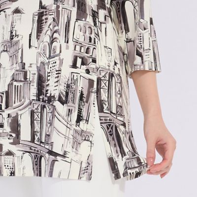 フランス製素材シティプリント　スクエアネックＴシャツ（５０１２２５１１）