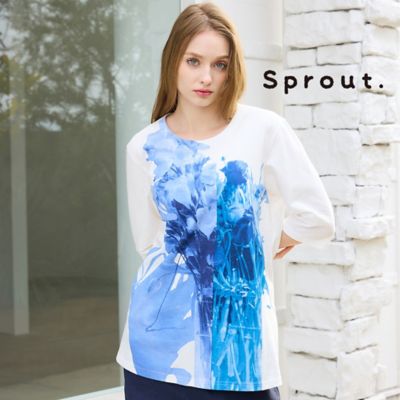 ＜Liliane Burty (Women/大きいサイズ)＞【Ｓｐｒｏｕｔ．／Ｍ～４Ｌ】フラワープリントＴシャツ（５０１２２６７２）