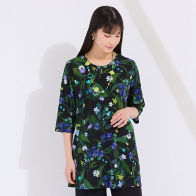 Liliane Burty (Women/大きいサイズ)/リリアン ビューティ フラワープリント　ベア天竺プルオーバーＴシャツ（５０１２３５１３）