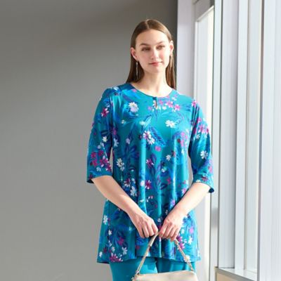 フラワープリント　ベア天竺プルオーバーＴシャツ（５０１２３５１３）