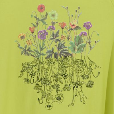 フラワープリント×刺繍Ｔシャツ（５０１２３５１４）