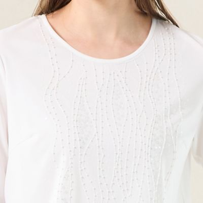 【Ｓｅｌｅｃｔｉｏｎ】スパンコールビーズ　刺繍Ｔシャツ（５０１２３５６１）