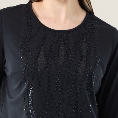 【Ｓｅｌｅｃｔｉｏｎ】スパンコールビーズ　刺繍Ｔシャツ（５０１２３５６１）
