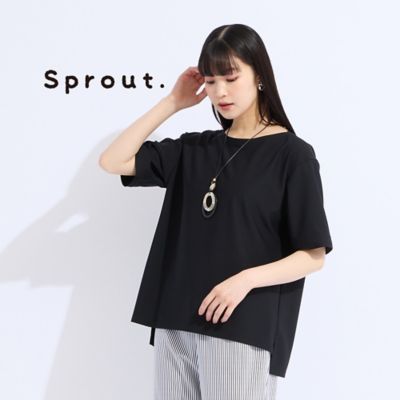 ＜Liliane Burty (Women/大きいサイズ)＞【Ｓｐｒｏｕｔ．】ウォッシャブルボートネックＴシャツ（５０１２４５５２）