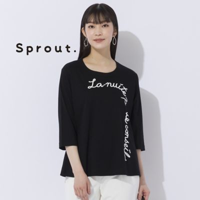 Sprout．】シルケットスムース ロゴプリントTシャツ［同