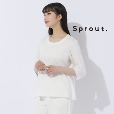 Liliane Burty (Women/大きいサイズ)/リリアン ビューティ 【Sprout.】バイオシルケットスムース ロゴ刺繍Tシャツ(50125452)