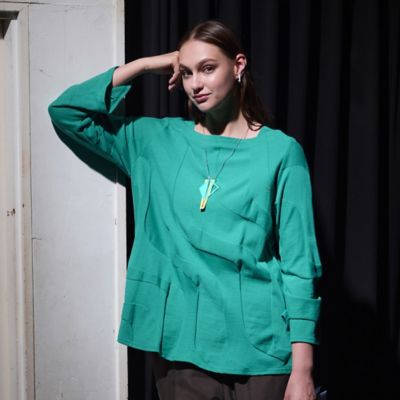 M～4L】ウォッシャブルリンクスジャカードTシャツ