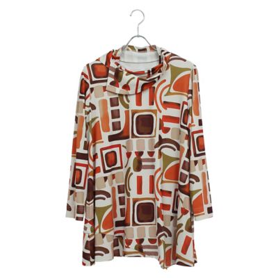 ＜Liliane Burty (Women/大きいサイズ)＞【Ｍ～４Ｌ】オプティカルプリントＴシャツ（５０１２５５０４）