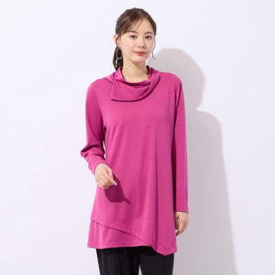 M～4L】デザイン衿無地Tシャツ（50125505） | Liliane 
